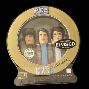Elvis Presley Pez Dispenser 2007 Collector Set w/ Music CD Limited Edition. New!